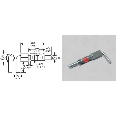 S & W Manufacturing L-Hdle Lck, Stl, Nose w/P, 5/8-11", 1.25" LNW-6